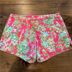 Lilly Pulitzer Pink and Green Floral Shorts